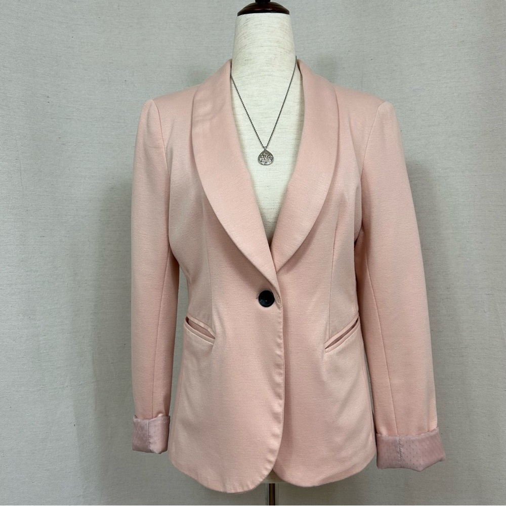 Apt. 9 Pink Blazer with Shawl Collar and Relaxed Fit